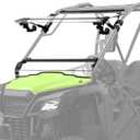 3-IN-1 Flip Up Windshield for Honda Pioneer 520 2021-2025 / Pioneer 500 2015-2023, Clear 1/5" Hard Coated Poly Adjustable Front Windscreen Accessories, Can be Closed, Vented, or Fully Open