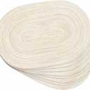 Noctiflorous Oval Braided Placemats Set of 2 Woven 12x18 Inch Non Slip Washable Heat Resistant Place Mats Round Tablemats for Dining Kitchen Party Daily Table Decor Dinner Mats (Beige, 2)