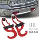 Front Tow Hooks for 2009-2024 Dodge Ram 1500 Classis(DS), Red | Not for Warlock, Heavy Duty Solid Steel, Rust-proof Powder Coating, Replace 55398284AA/55398285AA/82210967, Bolt-on Install