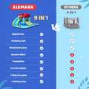 ELEMARA 9 in 1 Inflatable Water Slides, Inflatable Bounce House with Blower & 2 Slides Climbing Walls & 2 Water Guns, DeepSplash Pool, Water Slides for Kids Backyard for 6,108.3 * 106.3 * 56.3 in