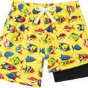 westwolf Boys Swim Trunks Compression Liner Bathing Suit Quick Dry Swimsuit 5-16T (8-9)