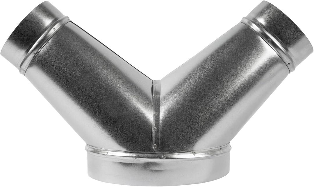 8" Inch 3 Way Metal Duct Splitter. 45 Degree 3 Way Y Shape Connector. Connect Multiple Machines - Dryer and Extractor Hood or Dryer and Dryer in one ducting.