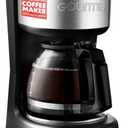 Gourmia Drip Coffee Maker – 5 Cup, OneTouch Brew, Pause & Serve, Adjustable 4 Hr Keep Warm, EZView Water Window, Black