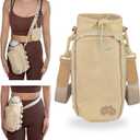Water Bottle Holder Crossbody, Carrier Sling Bag with Phone Pocket and Key Hook Strap, Fits 24oz/32oz/40oz bottles, Adjustable Shoulder Strap, Belt Strap loops, For Hiking, Walking, Outdoor Activities