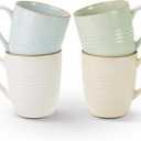 famiware Jupiter Coffee Mugs Set of 4, 14 OZ Coffee Mug, Microwave and Dishwasher Safe, Coffee Cups with Handle for Coffee, Tea, Cocoa, Milk, Multi-color