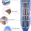 SheeChung 12x42 Inch Ironing Board Cover and Pad -100% Cotton and Heavy-Duty,Snug Fit Over-The-Door & Built in Wall Ironing Board Cover Replacement Pad Cover (Blue+leaf)