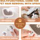 Cat Steam Brush for Indoor Cats, Dog Brush for Shedding, Spritz Defur Comb for Short & Long Hair, Pet Spray Hair Removal Comb, USB Rechargeable Grooming Supplies Steam Brush for All Pets (White)