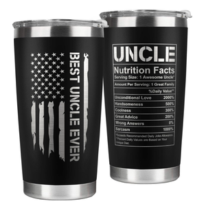 KATLADIZ Gifts for Uncle from Niece, Nephew  Uncle Gifts  Fathers Day Gift  Father's Day, Birthday, Christmas Funny Gift for Men Him from Niece, Nephew, Kids  20 Oz Stainless Steel Coffee Tumbler
