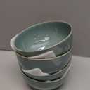 Bosmarlin Ceramic Soup Bowl Set of 4, 24 Oz, Cereal Bowl for Oatmeal, Dishwasher and Microwave Safe (5.75 Inches, Sage Green)
