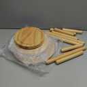 3-Pack Wood Plant Stands Indoor, Single Plant Stand for 6-12 Inch Pots, Mid-Century Modern Plant Stool, Tall Plant Stand for Large Plants for Living Room, Balcony, Office (Light Brown)