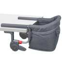 Hook On High Chair: Portable Fast Table Chair with Storage Bag, Clip on High Chairs for Babies and Toddlers, Foldable Baby Feeding Chair with Removable Seat for Home and Travel -Grey