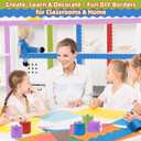 4 Rolls 131.2Ft Glitter Bulletin Board Borders  Colorful Scalloped Classroom Border for Bulletin Board Trim  DIY Classroom Decor for Teachers, School and Office, Class Decorations