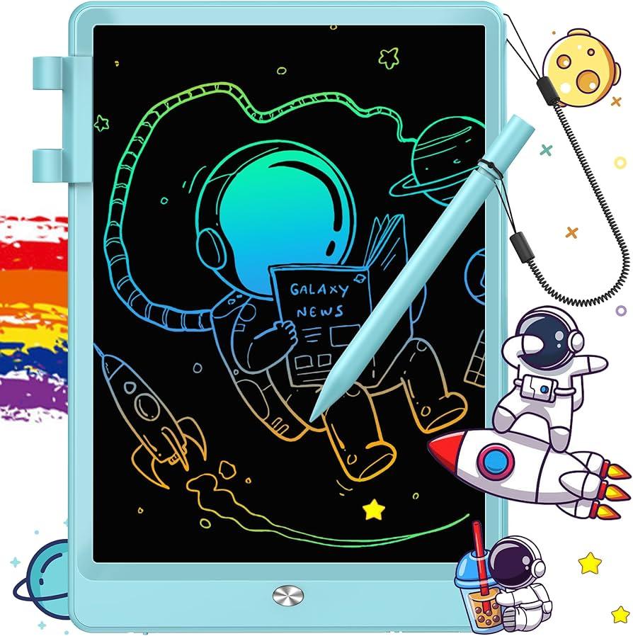 LCD Writing Tablet, 10 Inch Doodle Board Toys Gifts for 3-8 Year Old Girls Boys, Colorful Electronic Drawing Pad for Toddler, Valentines Gifts for Kids Educational Learning Travel Toy - Blue