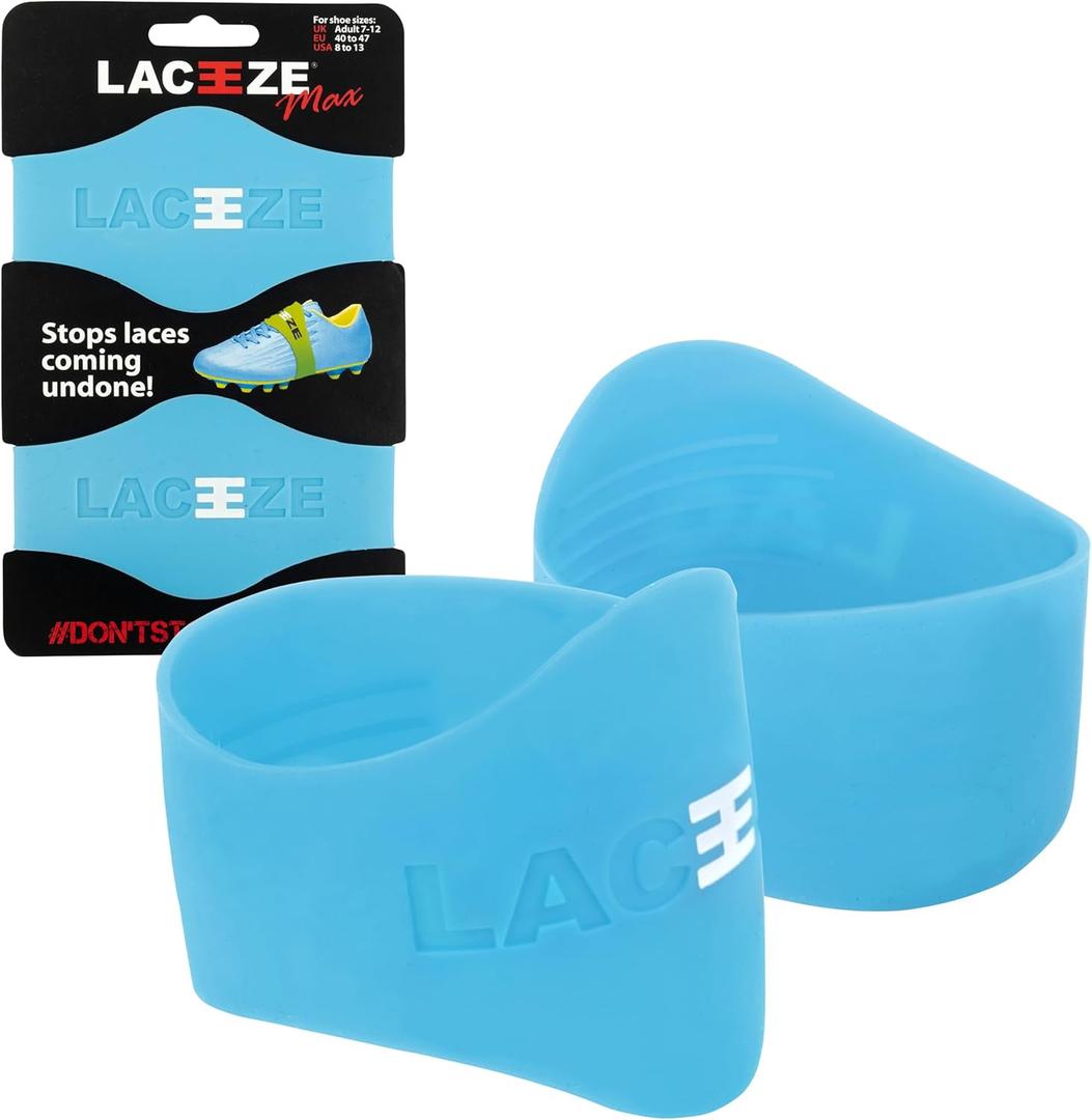 Laceeze Band Max Size USA 8+ keeps laces tied during sport soccer, rugby, field hockey