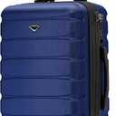 Flight Knight 22x14x9" Expandable Carry On Suitcase Hardside TSA Lock USB C Port Lightweight Luggage Silent Double Spinner Wheels Maximum Overhead Carry-On Bag For American & United Approved Airlines