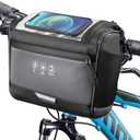 WOTOW Bike Front Handlebar Bag - Large Reflective Bicycle Handlebar Basket Bags Waterproof Storage Pannier for Bike Touchable Transparent Phone Holder Pouch for Men Women Road MTB Outdoor Cycling 3.5L