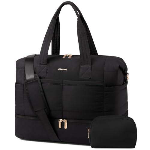 LOVEVOOK Travel Duffle Bag - Puffer Weekender Bags For Women with Shoe Compartment,50L Carry On Overnight Duffel Bags For Airplanes,Hospital Bag for Labor and Delivery,2Pcs