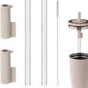 Straw Accessories Set for Era 40oz Tumbler, Including 2 Replacement Straws 2 Silicone Sleeves & 1 Cleaning Brush BPA-Free Tumbler Parts (Sand)