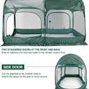 ANC POP Portable Chicken Run Large Pop-Up Chicken Pen for Small Animals Outdoor Gardening Net with 3 Doors and Handbag, Easy to Install and Storage, Green