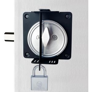 Deadbolt Child Safety Lock, to Prevent Deadbolt Thumb Turn, No-Drill Safety Lock Guard, Stainless Steel with 3M Adhesive Backing, Simple Install (with Padlock)