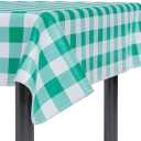 Sorfey Tablecloth - Vinyl with Flannel Back, 60"x104" Rectangle, Water Proof, Easy to Clean, Checked Green Design