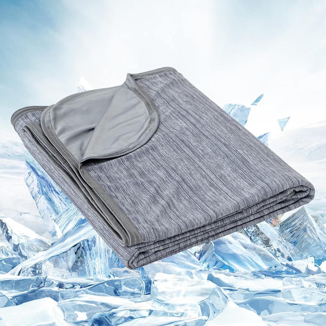 OIGAE Cooling Blanket for Hot Sleepers - Soft & Lightweight Summer Cold Blanket for Night Sweats | Perfect for Bed, Couch, Sofa (Grey, Twin 60" x 80")