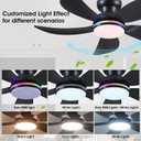 PHORUS 42" Black Modern Low Profile RGB Ceiling Fans with Lights and Remote