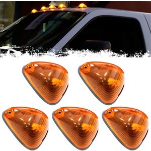 PSEQT Cab Roof Marker Lights 10 LED Amber Top Clearance Running Lights Compatible with Ford 1999-2016 F150 F250 F350 F450 F550 Super Duty Pickup Trucks SUV (5PCS, Amber Lens)