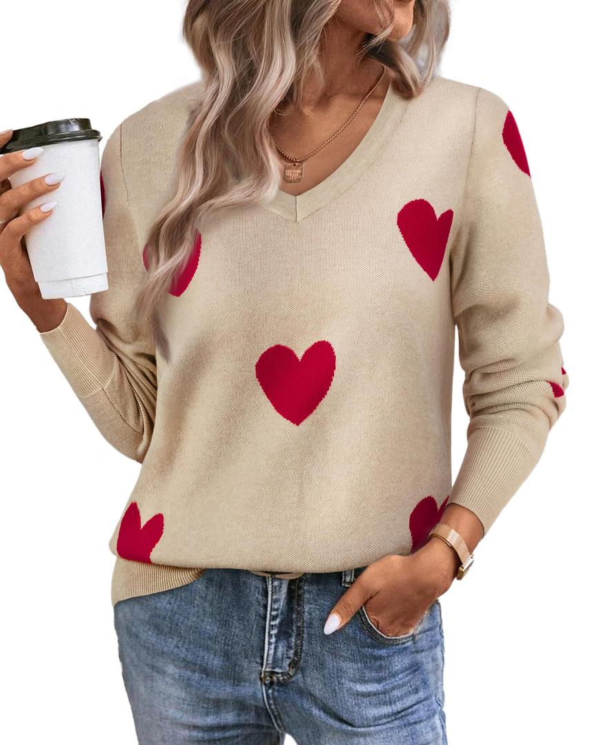 Women's Spring Sweaters 2026 Casual Long Sleeve Pullover V Neck Lightweight Sweatshirts Cute Blouse Tops XXL