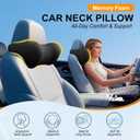2-Pack Car Neck Pillow: Ergonomic Memory Foam Car Headrest Pillow, Neck Support Pillow for Long Drives, Headrest Support Cushion for Pain Relief, Universal Fit for Cars, SUVs & Trucks Black