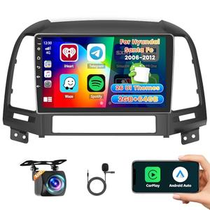 Amazon.com: Car Radio for Hyundai Santa Fe 2006 2007 2008 2009 2010 2011 2012, Android 13 Car Stereo Wireless Carplay, 9 inch Touch Screen for Santa Fe Carplay Android Auto Bluetooth GPS 2G RAM 64G ROM : Electronics