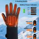 EBOSSOM Heated Glove Liners for Men Women, Rechargeable Battery Electric Heated Gloves, Winter Thin Heating Gloves with Arthritis Raynaud's for Riding Ski Snowboarding Hiking Cycling, Size M/L