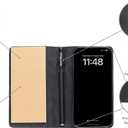 MOJO Notepad Phone Case for iPhone 13/14/15 - Folding Wallet Phone Case with Mini Pen and Note Pad (Black) (Fits iPhone 15)