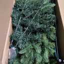 7FT Prelit Christmas Tree, Pre Lit Artificial Christmas Tree with 450 Lights and 2532 Branch Tips, Lighted Hinged Xmas Tree with Foldable Metal Stand for Party, Holiday, Home, Office (Green)