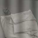 Short Natural Pinch Pleated Linen Kitchen Curtains 24 Inch Length 2 Panels Set Farmhouse Cafe Light Filtering Small Half Window Drapes for Bathroom Laundry Room RV, 26x24