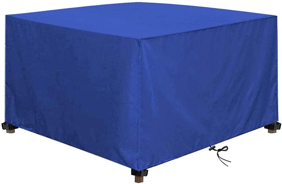 Garden Furniture Cover, 114X83", 420D Oxford Fabric, Waterproof, Windproof, UV Resistant, Rectangular Seating, Garden Tables and Furniture Sets, Blue  114X83"