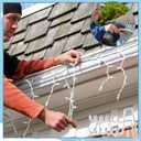 50 Pcs Christmas Light Clips for Gutter with Guards Aluminum Gutter Hooks for String Lights Xmas Outdoor Light Hangers for Mesh Gutters, Heavy Duty