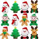 Elcoho 12 Pieces 5.7 Inch Christmas Mini Stuffed Animals Snowman Santa Christmas Tree Elk Gingerbread Man Christmas Elf Hanging Plush Toys Animal Themed Parties