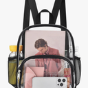 Clear Backpack for Stadium Events Clear Backpack 12x12x6 with Front Pocket for Concert Sport Fashion Women Backpack Events Work Travel