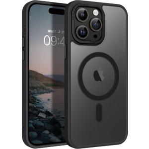 BENTOBEN Magnetic for iPhone 14 Pro Case [Compatible with Magsafe] Translucent Matte 14 Pro Phone Case Slim Thin Shockproof Women Men Girls Boys Protective Cover Cases for iPhone14 Pro 6.1", Black