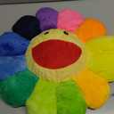 TEFU Flower Plush Pillow, Sunflower Pillow Soft & Comfortable Sunflower Cushion Colorful Sun Flower Plush Toy Home Bedroom Shop Restaurant Decor (Colorful,16.5in/42cm)