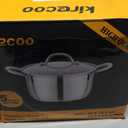 Kirecoo Stainless Steel Stock Pot - 8 Quart Heavy Duty Induction Cooking Pot with Visible Lid for Pasta, Soup, Spaghetti, Nonstick Thick Bottom Big Stockpot, Deep Cookware for Canning, Boiling, Simmer
