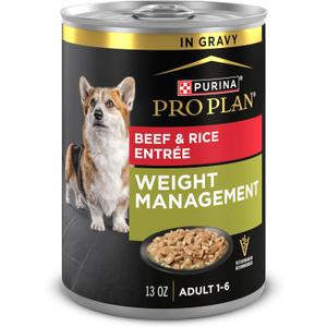 Purina Pro Plan Weight Management Wet Dog Food Beef and Rice Entree in Gravy - (Pack of 12) 13 oz. Cans (Best By: APR 2026)