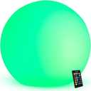Mr.Go 20-inch Rechargeable LED Ball Light, Waterproof Outdoor Globe Lights w/Remote, 16 RGB Color Changing Glowing Orb, 4400mAh Dimmable Globe Floor Lamp for Home Garden Patio Lawn Pool Party Decor