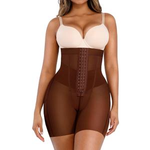 Lover-Beauty Tummy Control Shapewear for Women Strapless Fajas Body Shaper Shorts Butt Lifter Girdle (Brown, XL)