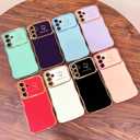 NITITOP Compatible with Samsung Galaxy A14 4G/5G Case Cute Luxury Women Girls Men with Love Heart Electroplated Pattern Curly Wave Frame Raised Camera Shockproof Protection Cover-Pink