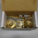 QCAA Solid Brass Storm Door Latch, Polished Brass, Made in Taiwan, 1 Pack