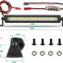 RC Light Bar 25 LED 4.5 Inch Aluminum RC Lights RC Crawler Accessories for Axial SCX10 Traxxas TRX4 TRX4M Arrma Senton Redcat GEN7 1/10 1/18 Scale Rock Crawler Truck RC Car Roof Light Kit