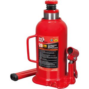 BIG RED 20 Ton (40,000 LBs) Torin Welded Hydraulic Car Bottle Jack for Auto Repair and House Lift, Red, TAM92003B