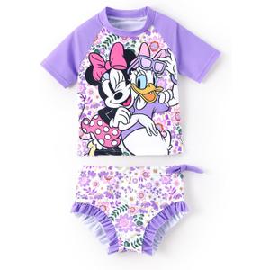 Disney Princess Frozen Marvel Elsa Minnie Toddler Girl Swimsuit Tankini Bathing Suit 2 Piece Swimwear UPF 50+ Rashguard  5-6 Years
